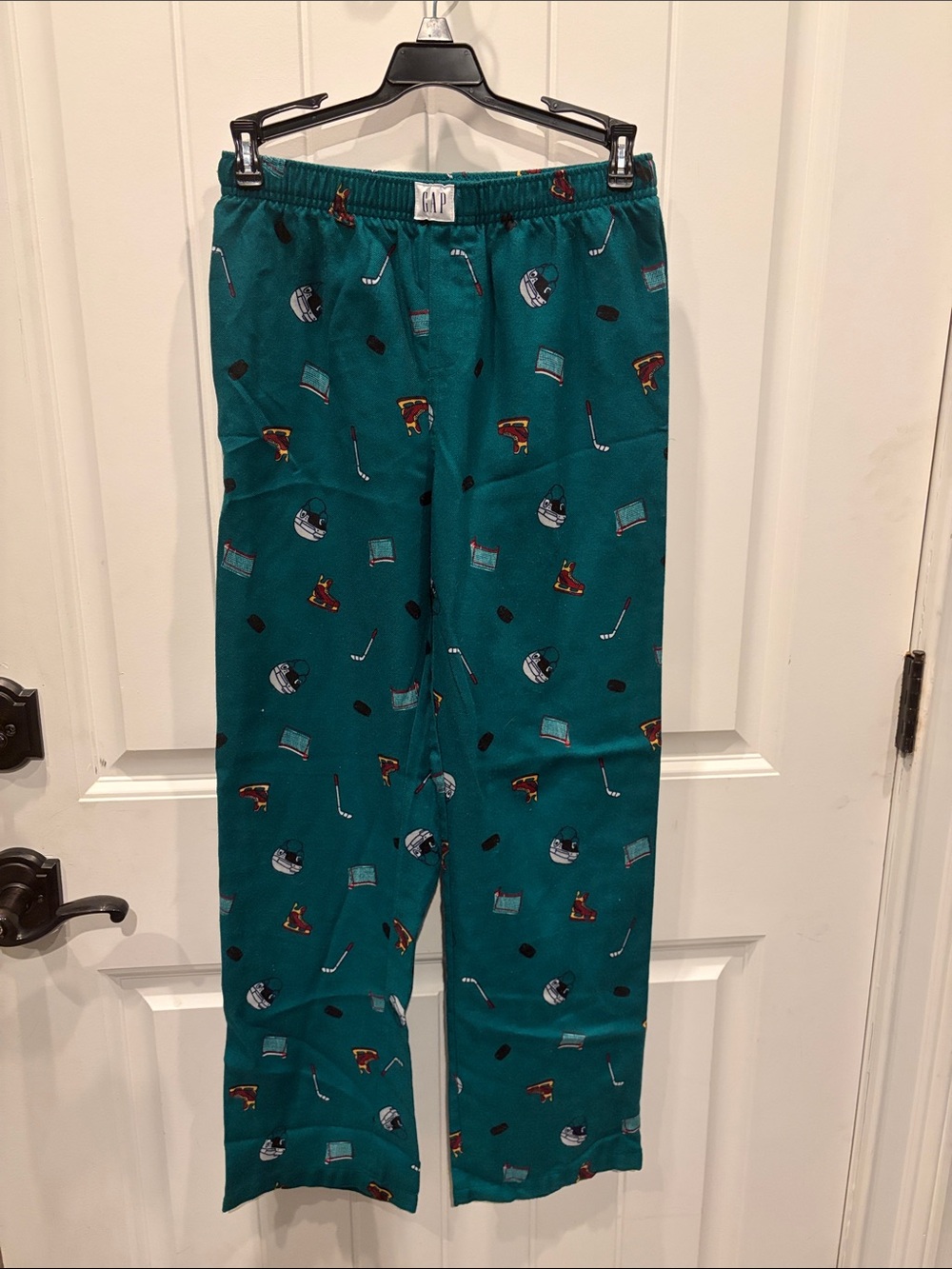 GAP Kids Teal Hockey-Print Pajama Bottoms